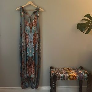 Boho Harem Romper, spandexy stretch material, worn 2x